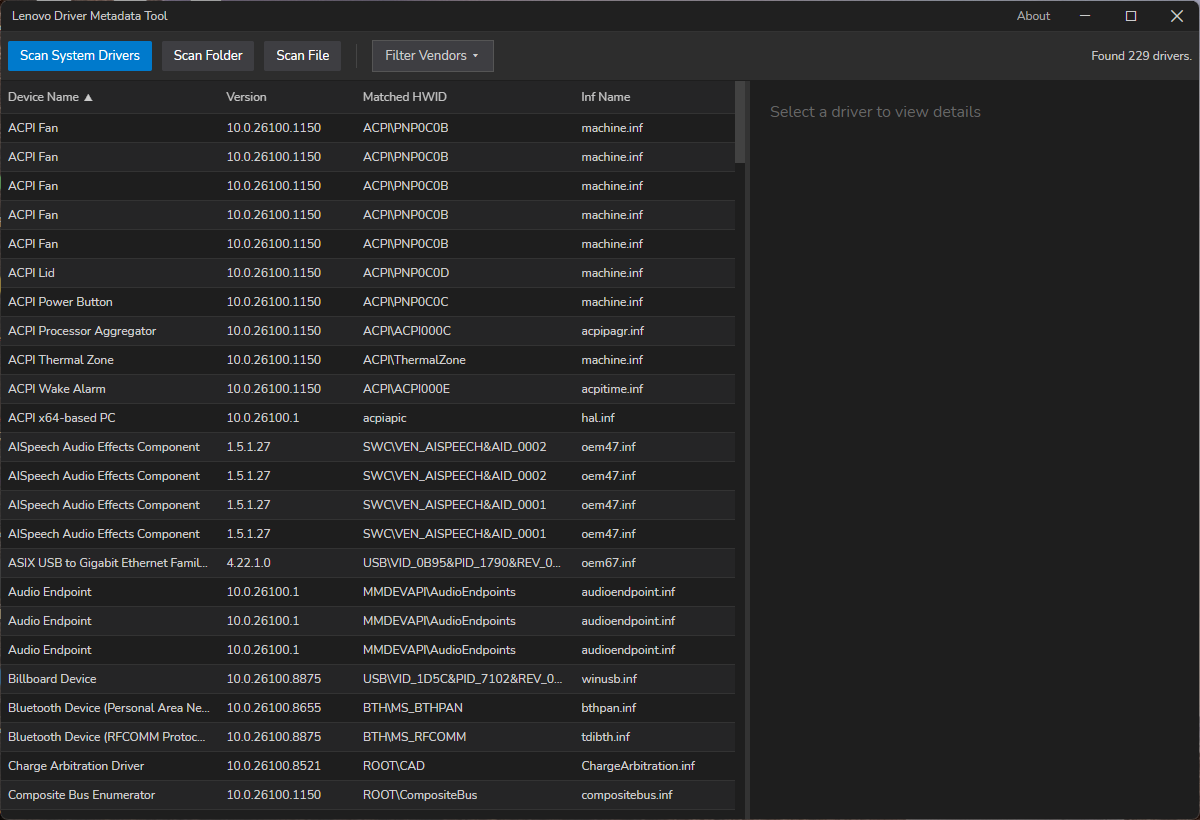 DriverMetadata 主界面